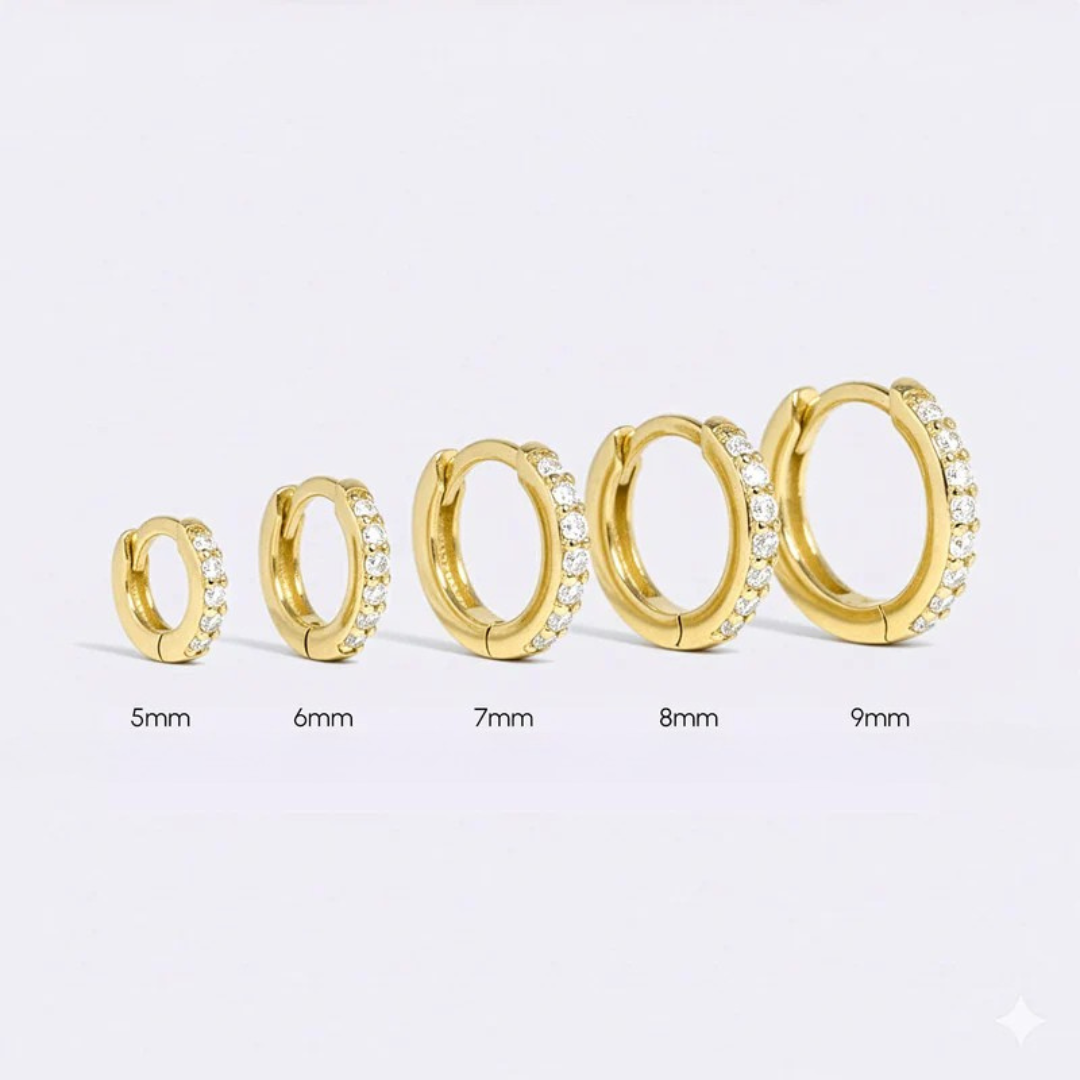 Brincos de argola com pavé