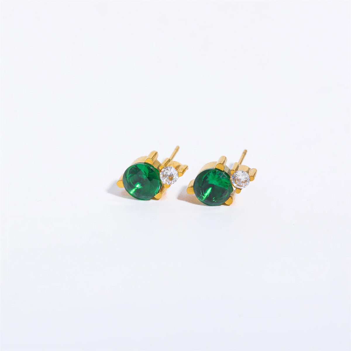 2pc Stainless Steel Cubic Zircon Minimal Birthstone Earrings for Women 12 Zodiac Signs Small Ear Stud Earring Piercing Jewelry