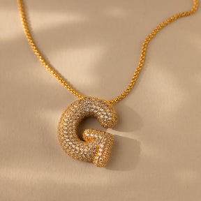 Colar de letras Pave Puff