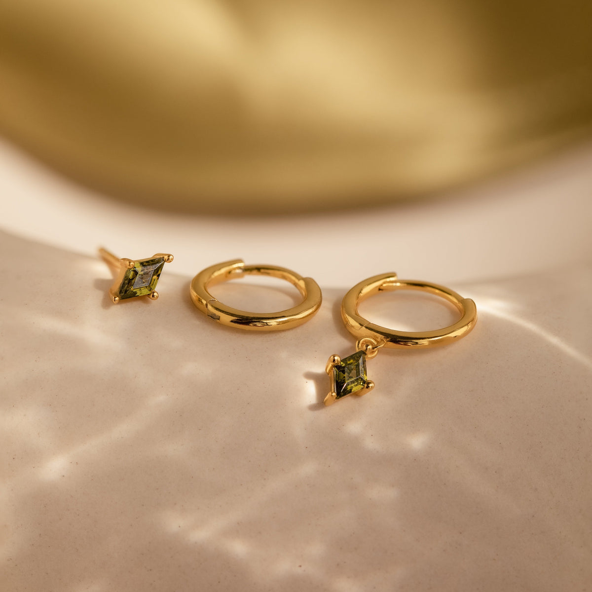 Conjunto de brincos de peridoto