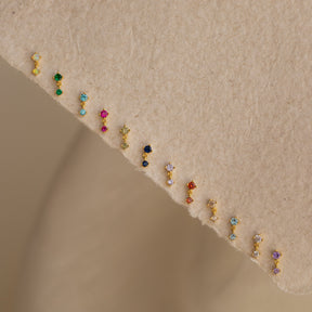 Brincos de gota com pedra de nascimento