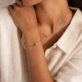 Pulseira com pingente Duo Pave Link