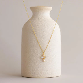 Colar de Cruz de Pérolas