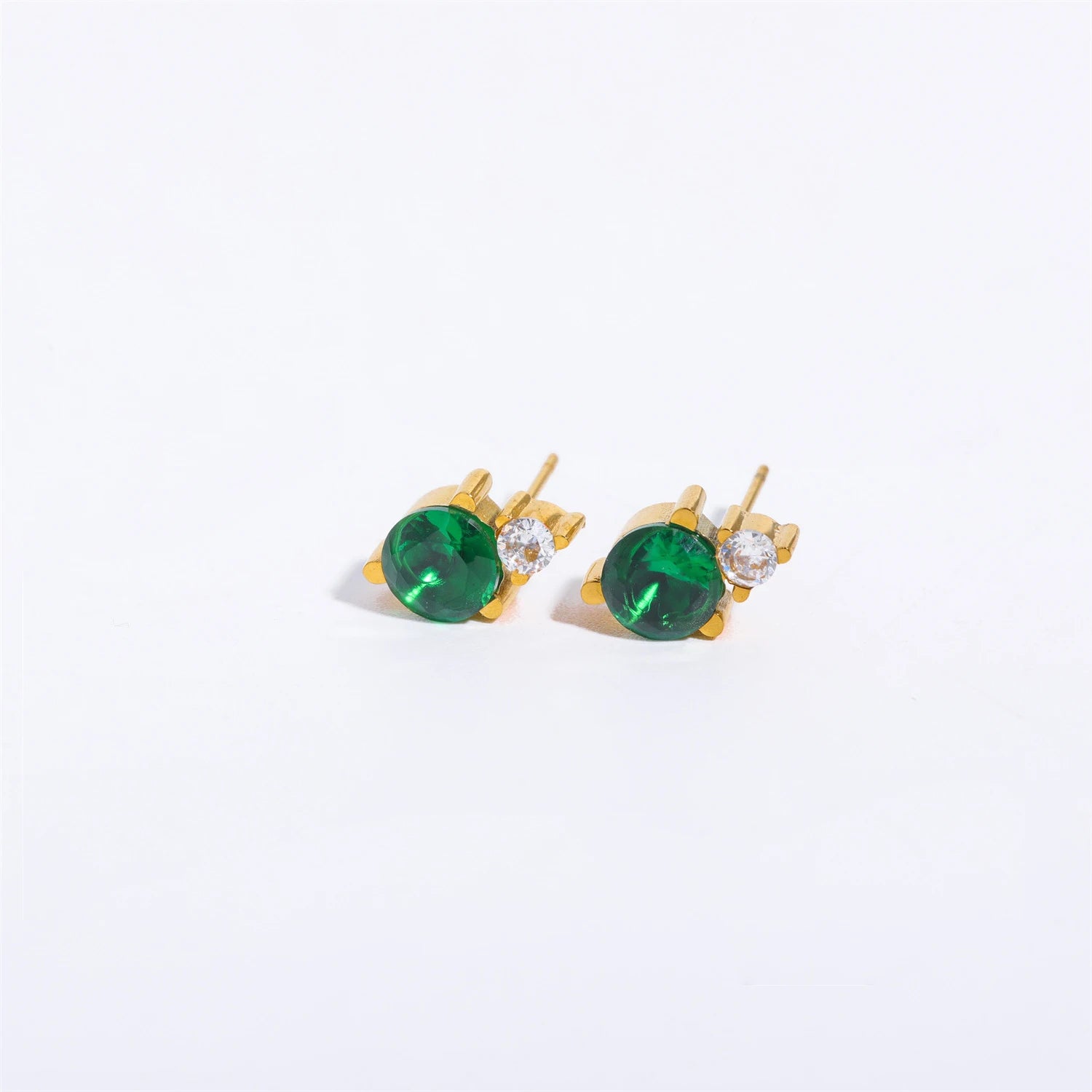 2pc Stainless Steel Cubic Zircon Minimal Birthstone Earrings for Women 12 Zodiac Signs Small Ear Stud Earring Piercing Jewelry