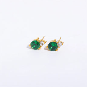 2pc Stainless Steel Cubic Zircon Minimal Birthstone Earrings for Women 12 Zodiac Signs Small Ear Stud Earring Piercing Jewelry