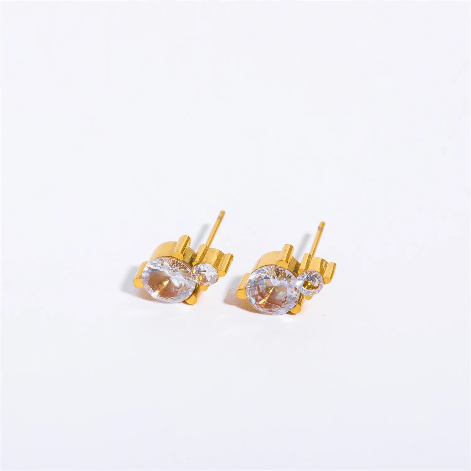 2pc Stainless Steel Cubic Zircon Minimal Birthstone Earrings for Women 12 Zodiac Signs Small Ear Stud Earring Piercing Jewelry