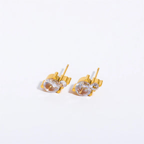 2pc Stainless Steel Cubic Zircon Minimal Birthstone Earrings for Women 12 Zodiac Signs Small Ear Stud Earring Piercing Jewelry