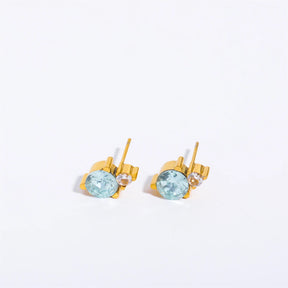 2pc Stainless Steel Cubic Zircon Minimal Birthstone Earrings for Women 12 Zodiac Signs Small Ear Stud Earring Piercing Jewelry