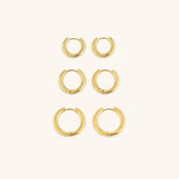 Brinco Trio de Argolas Banhado em Ouro 18K