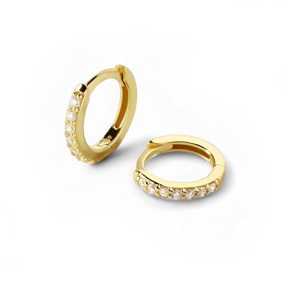Brincos de argola com pavé