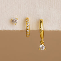 Conjunto Clássico de Brincos de Diamante