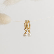 brincos Pave Pearl