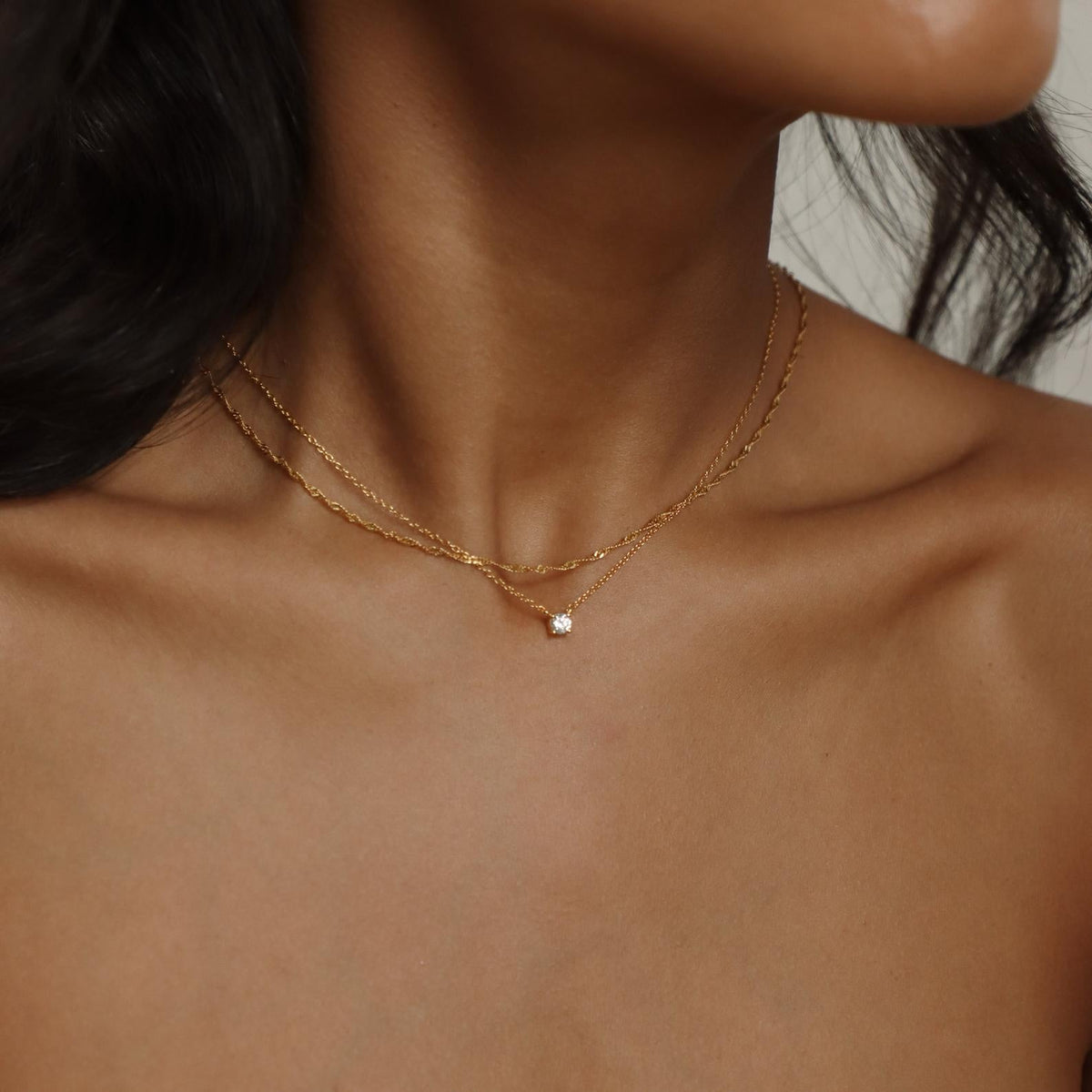 Colar de diamante delicado