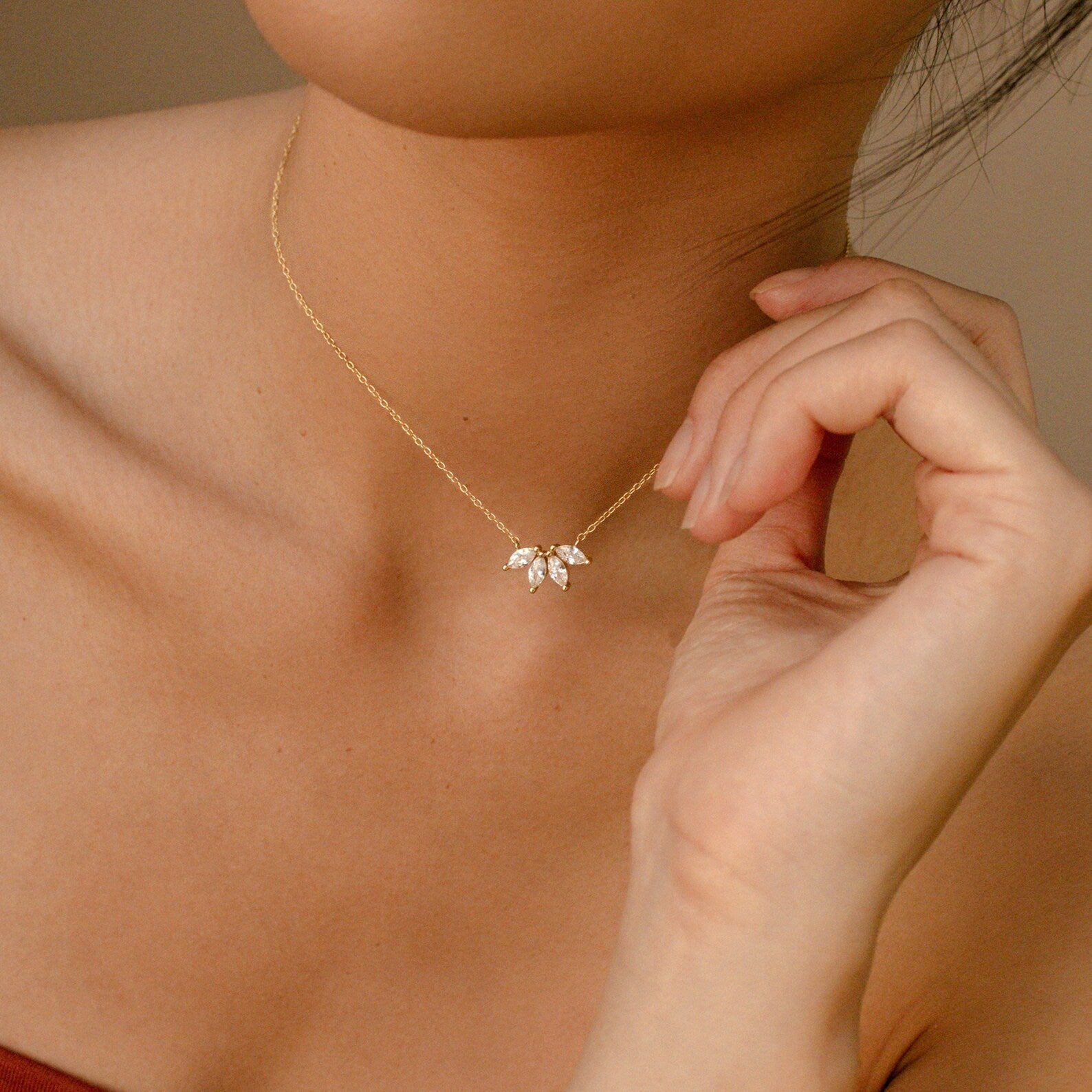 Colar de diamantes Marquise