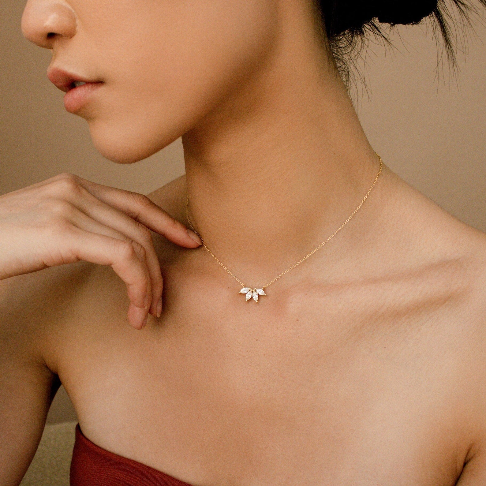 Colar de diamantes Marquise