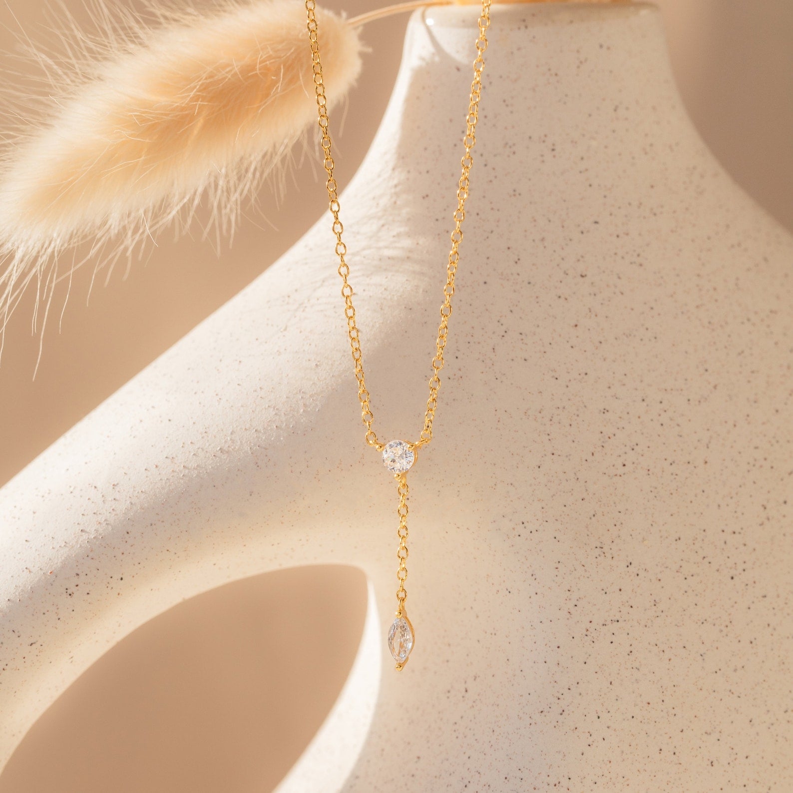 Colar Lariat de Diamante Leena