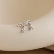 Brincos de diamante em formato de marquise