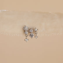 conjunto de 3 brincos de diamante