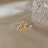 Brincos de diamante em formato de marquise