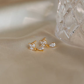 Brincos de diamante em formato de marquise