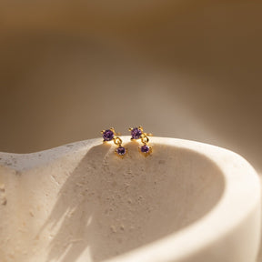 Brincos de gota com pedra de nascimento