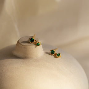 Brincos de gota com pedra de nascimento