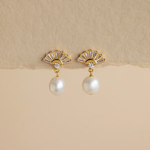 Brincos de pérolas Art Déco