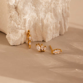Conjunto de brincos de diamante Marquise