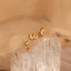 Conjunto de brincos de diamante Marquise