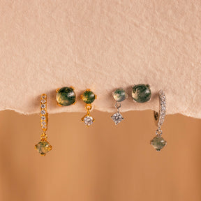 Conjunto de brincos de ágata