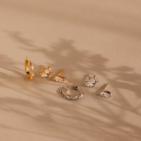 Conjunto de brincos de diamante Marquise