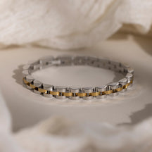Pulseira de elos de metal misto
