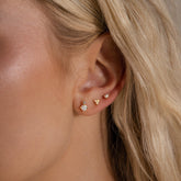 Opal Teardrop Flatback Studs in 18K Gold