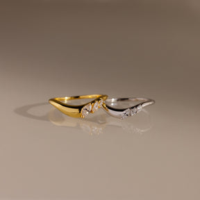 Conjunto de anéis com diamantes em metal misto