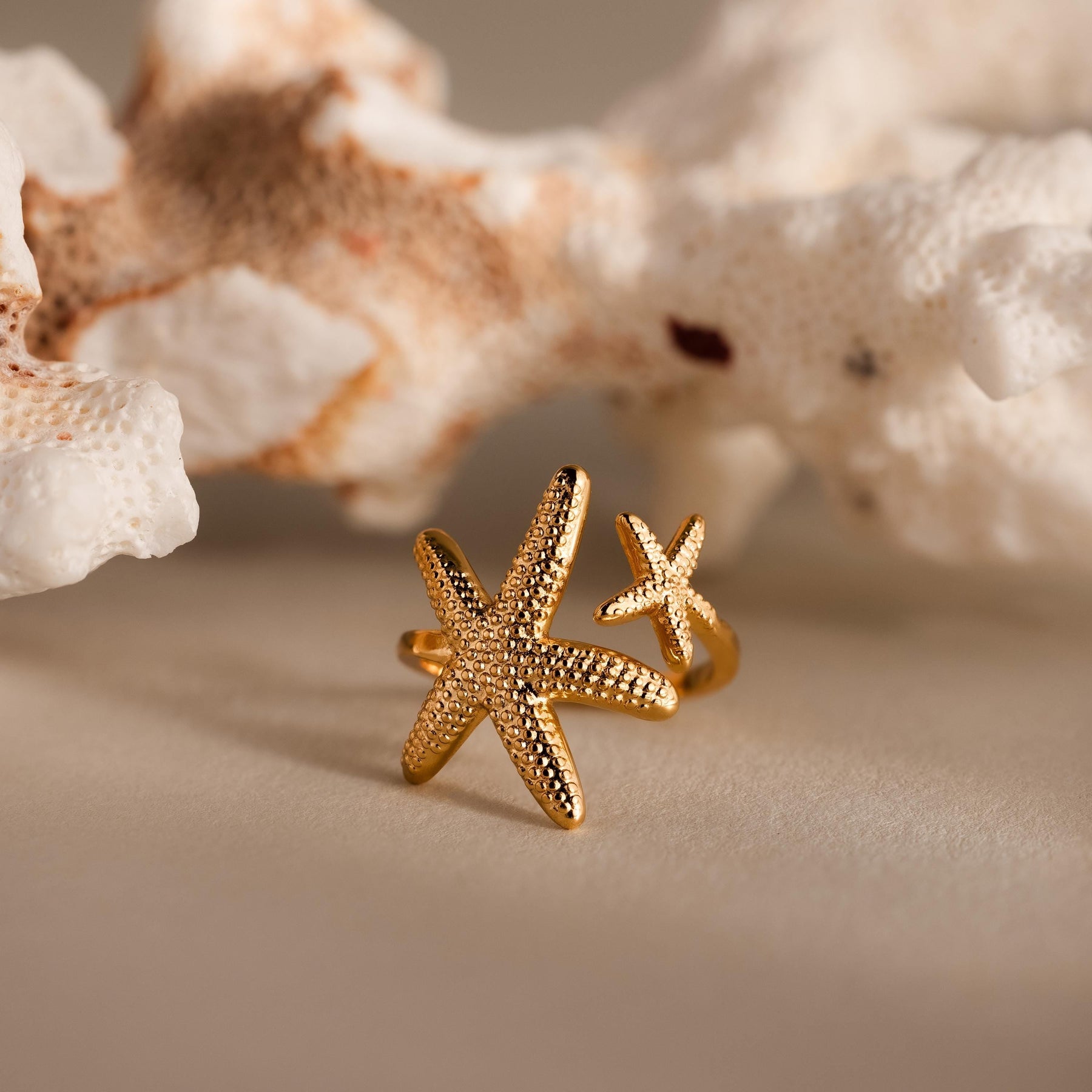 Anel de estrela-do-mar duplo aberto