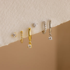 Conjunto Clássico de Brincos de Diamante