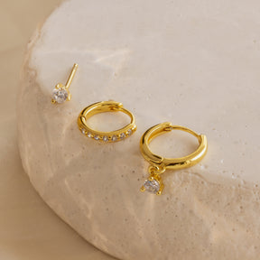 Conjunto Clássico de Brincos de Diamante