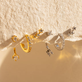 Conjunto de brincos pedras brilhantes