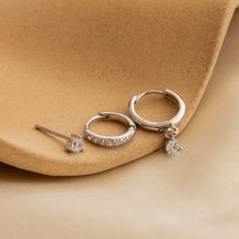 Conjunto Clássico de Brincos de Diamante