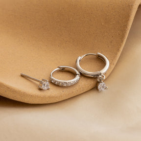 Conjunto Clássico de Brincos de Diamante